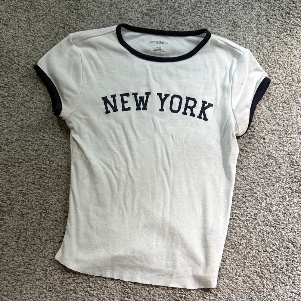 White 'New York' Ringer Tee - Women's Casual Top